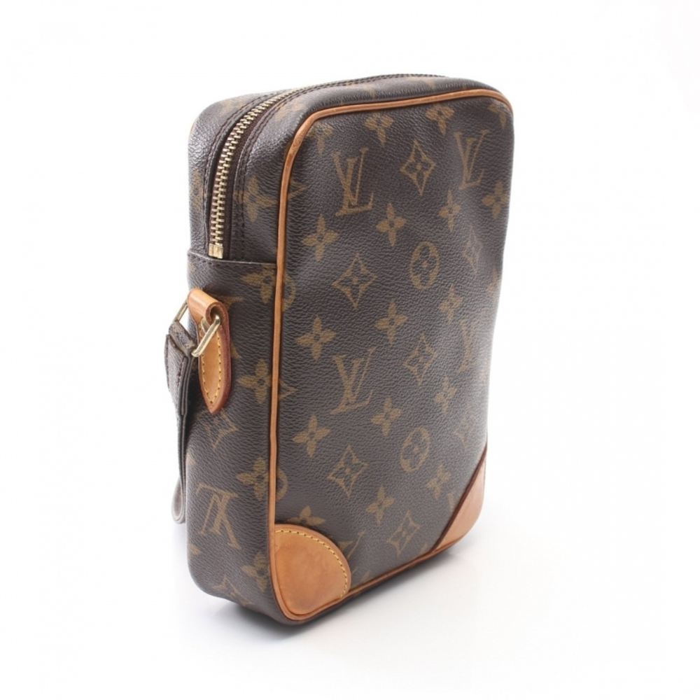 Louis Vuitton Danube Monogram Shoulder Bag Leather Brown